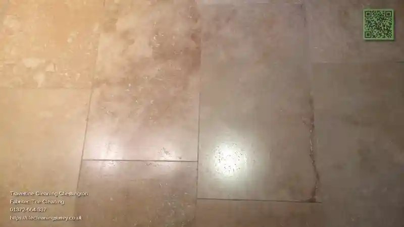 beautifully cleaned and sealed travertine floor